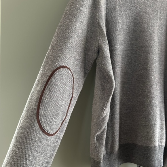 Peter Millar Grey Merino Wool Signature Crewneck Elbow Patch Sweater Large Mens - Picture 4 of 9